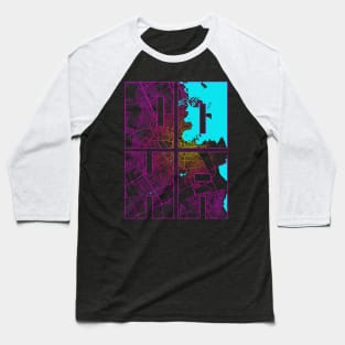 Doha, Qatar City Map Typography - Neon Baseball T-Shirt